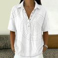 thumbnail image 2 of Endives Women's Linen Shirt Short Sleeve Shirt Collared Blouse for Women Casual Button Down Shirt Beach Vacation Outfits Hawaiian Shirt for Women White M, 2 of 7