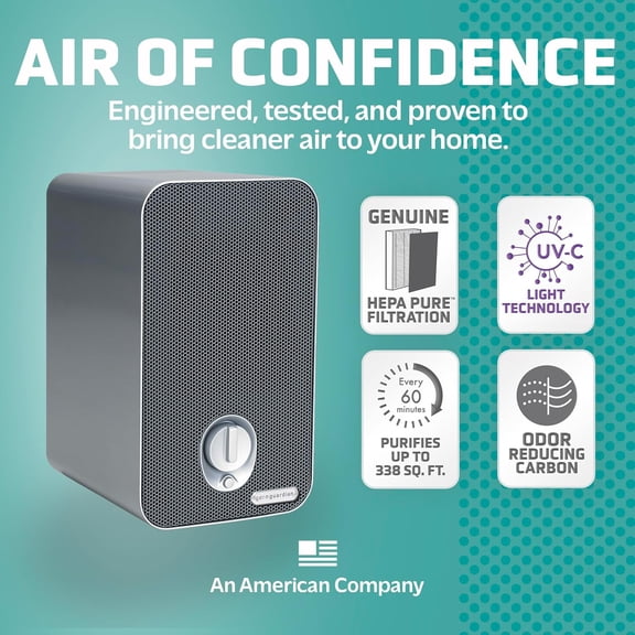 AC4100CA 3-in-1 Purifier with True HEPA Filter, -C Light & Charcoal for Home Office, Covers 375 Sq Ft,
