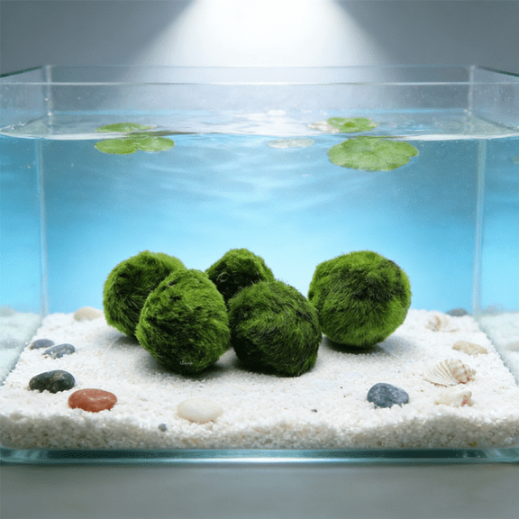 Artificial Marimo Moss Ball 3-4cm Green Aquarium Plant Ball Fake Algae Decor for Fish Tank Water Terrarium Ornament No Maintenance Aquatic Decoration