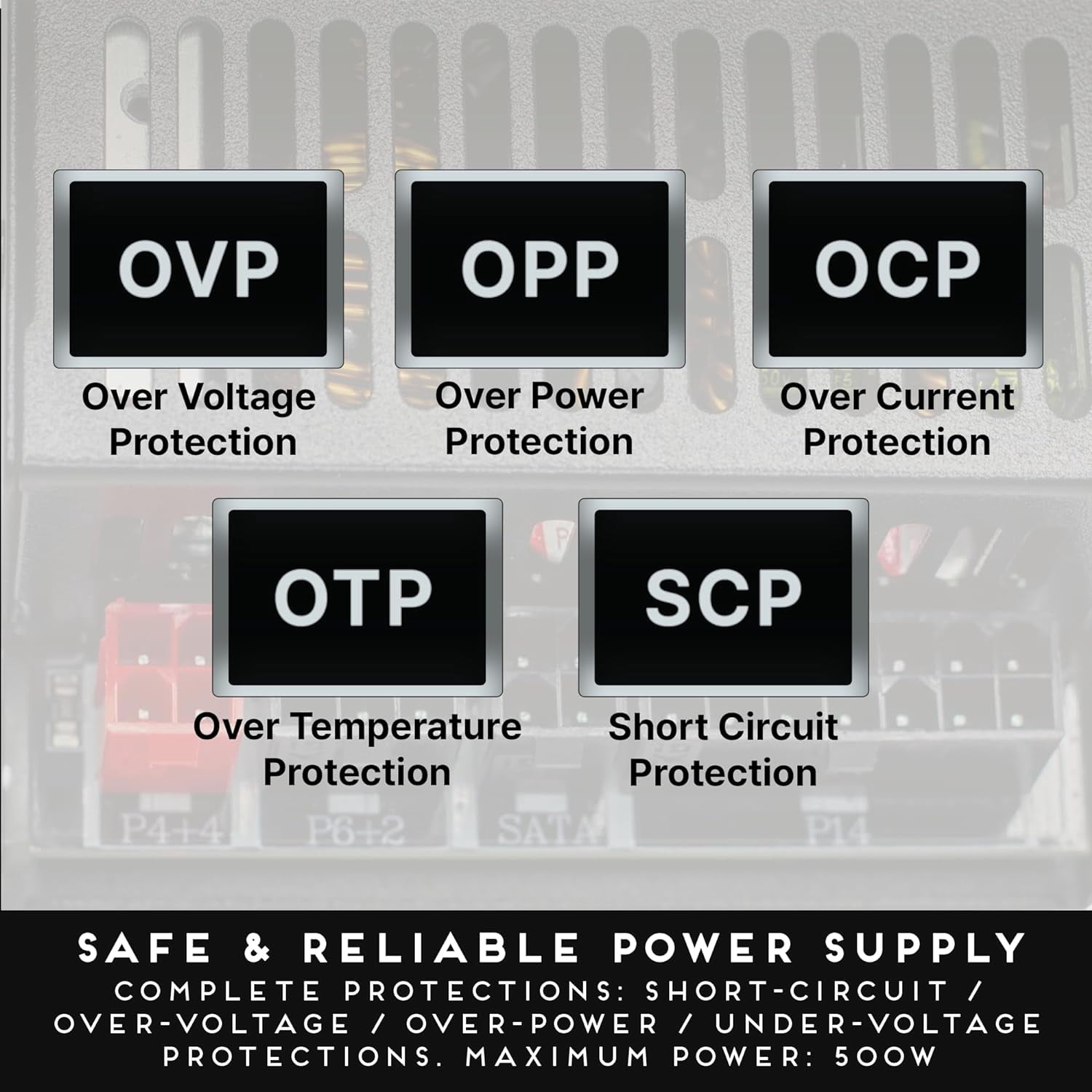Apevia ITX-PFC500W Mini ITX/Flex ATX / 1U 500W Fully Modular Power Supply, Full Range Active PFC 90-264V, AC for POS AIO System Desktop Gaming Server Small Form Factor (Flex ITX) Computer PSU