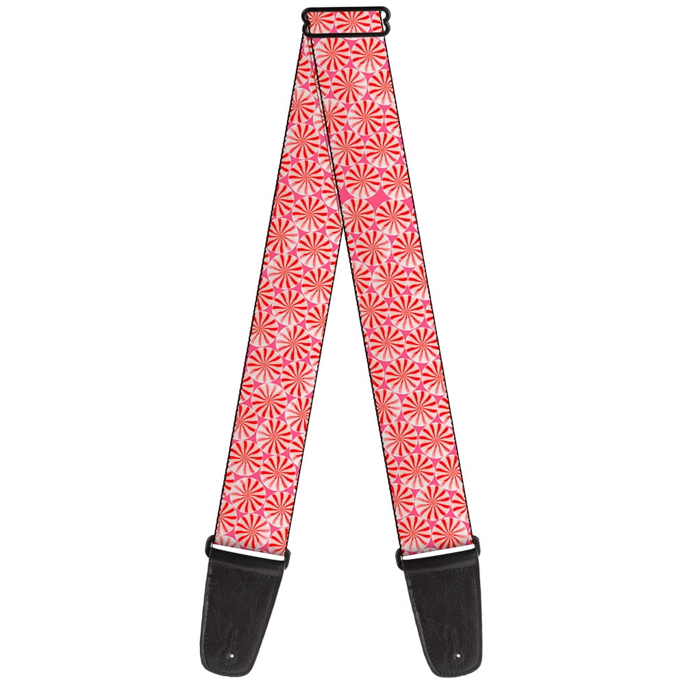 Buckle-Down Guitar Strap, Peppermint Candies, 2 Inches Wide