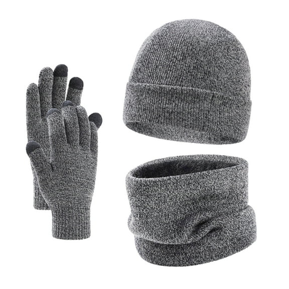 Yanyanz Scarface, Men Women Winter Hat Warmer Scarf Touchscreen Gloves Set Warmer Neck Thick Knit Hat Set, Scarf Gray2 One Size