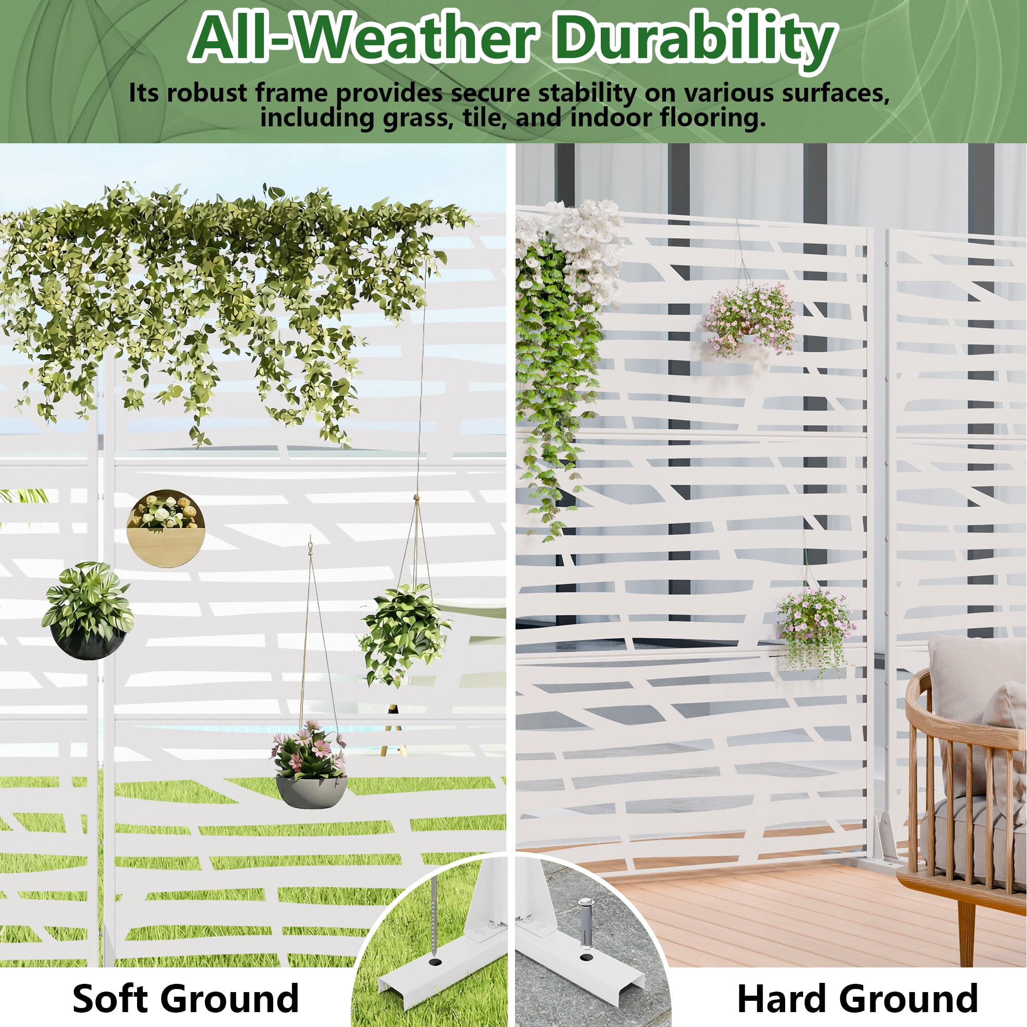 Metal Privacy Screen Fence Panel with Stylish Pattern