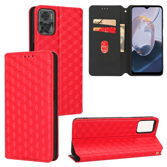 Motorola MOTO E22 4G/E22i 4G Case , Magnetic Wallet PU Leather Flip Cover Card Holde Case for Motorola MOTO E22 4G/E22i 4G