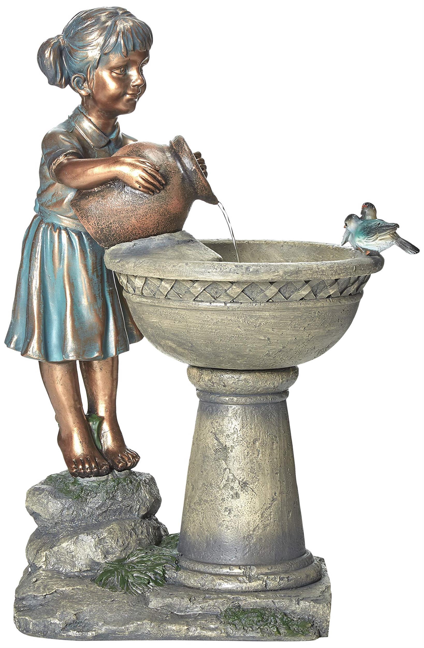 Pemberly Row Bird Bath Outdoor Water Fountain