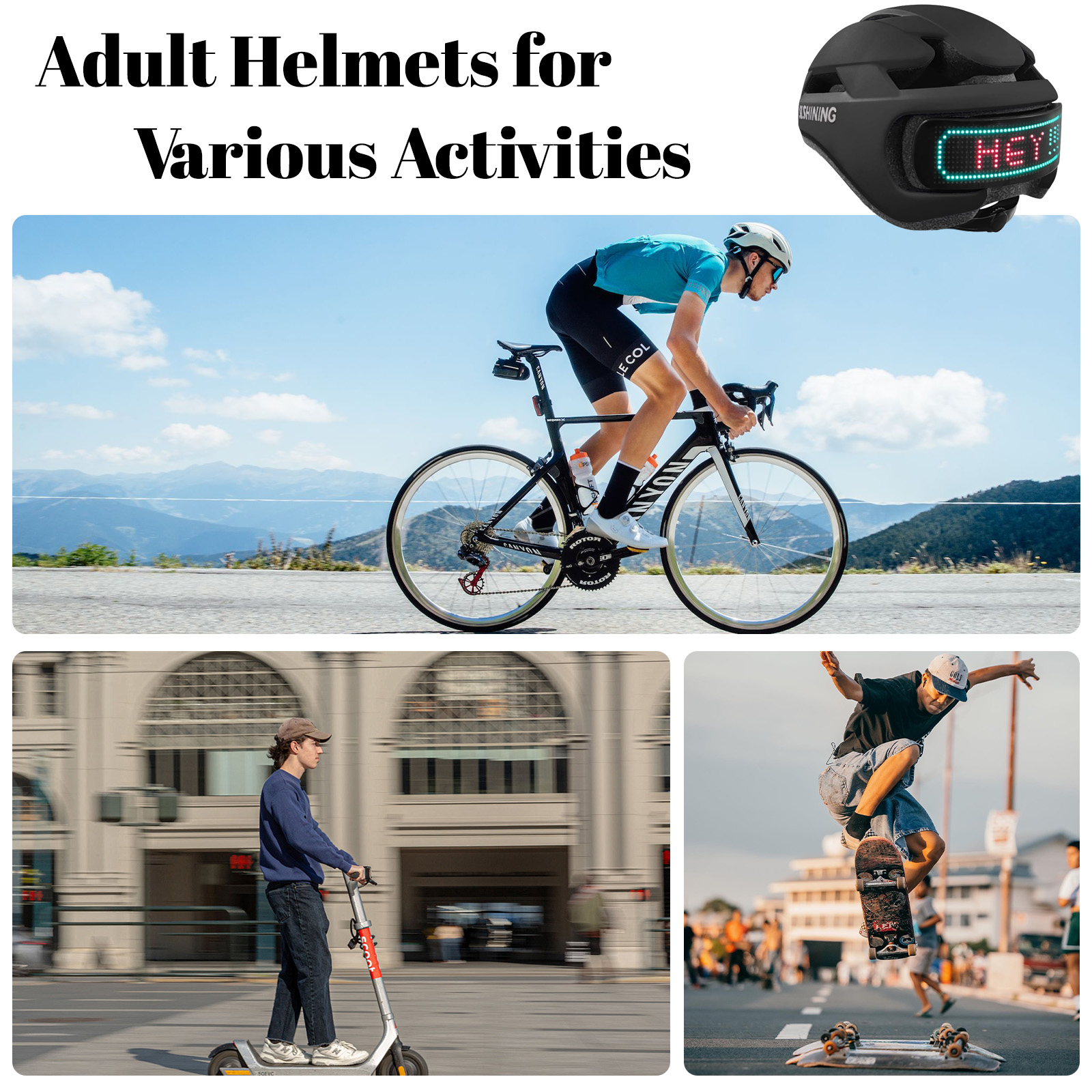 Geemuslly Smart Bike Helmet with LED and Turn Signals photo 7