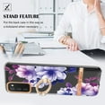 thumbnail image 2 of Allytech Galaxy A03S Case Cover, Soft TPU Back Cover with Ring Holder Stand Shockproof Anti-Scratch Slim Fit Bumper Phone Case for Samsung Galaxy A03S, Purple Flower, 2 of 4
