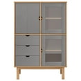 thumbnail image 3 of vidaXL Highboard OTTA Brown and Gray 33.5"x16.9"x49.2" Solid Wood Pine, 3 of 6