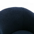 thumbnail image 5 of PORKISS Swivel Accent Chair, Armchair with Teddy Fabric, Barrel Chair with Black Powder Coating Metal Ring for Living Room, Bedroom, Dark Blue, 5 of 9