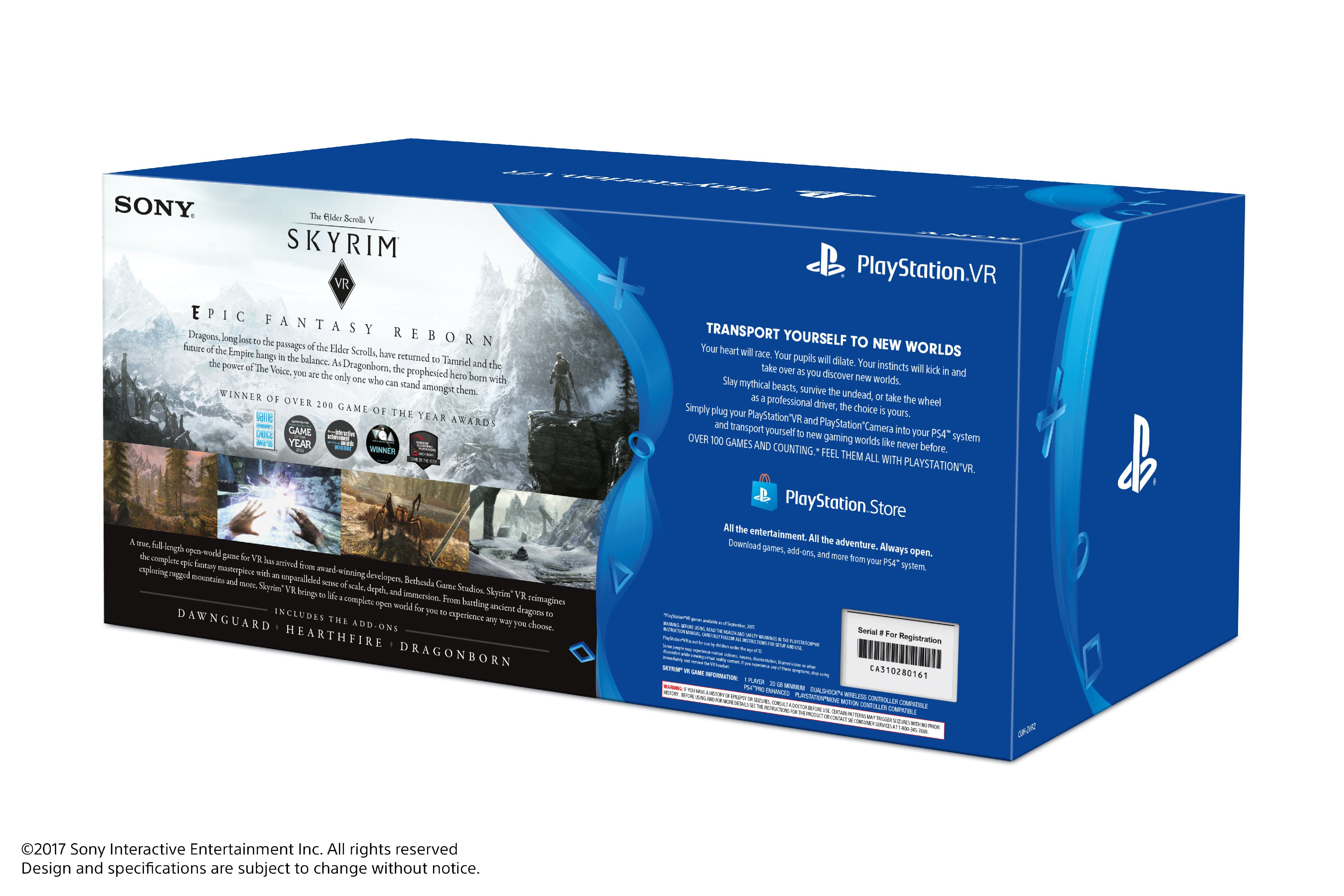 Sony PlayStation VR, The Elder Scrolls V: Skyrim VR Bundle, 711719513209 