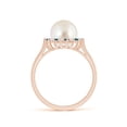 thumbnail image 2 of ANGARA South Sea Cultured Pearl and Blue Diamond Ring in 14K Rose Gold for Women | June Birthstone, Birthday, Anniversary, Jewelry Gift for Women | Pearl Ring, 2 of 9