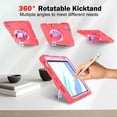 thumbnail image 4 of Dteck Case for iPad Air 11 inch 2025/2024,Heavy Duty Silicone Case 3-Layer Protection Shockproof Kickstand Cover with Pencil Holder/Hand Strap/Shoulder Strap for iPad Air 11-in. M3/M2,Red+Purple, 4 of 9