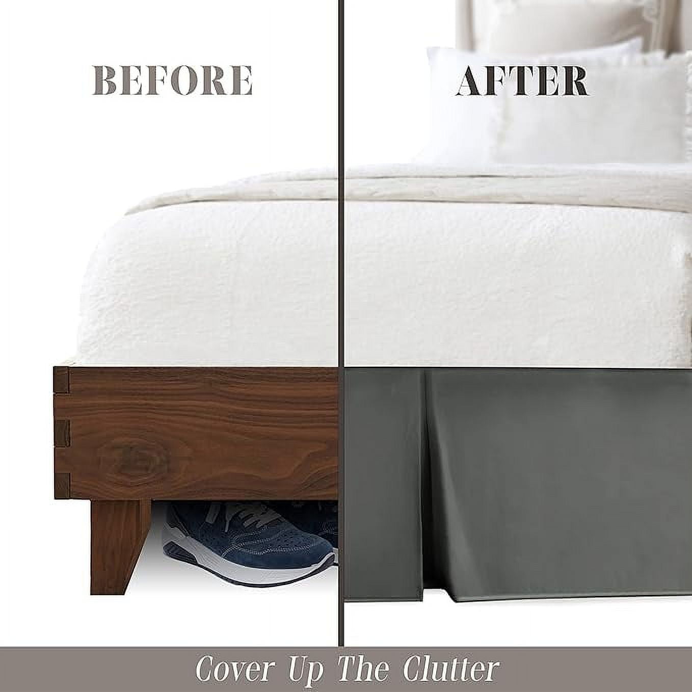 Elegant Comfort 1-Piece Solid Bed Skirt, 1500 Thread Count, Minimalist Design, Easy Care, Wrinkle and Stain Resistant , Twin, Stormy Gray