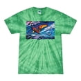 thumbnail image 1 of Wild Bobby, Abstract Wind Surfer with Dolphins, Animal Lover, Tie-Dye Tees, Spiral Kelly, Large, 1 of 3
