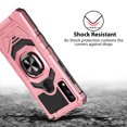 thumbnail image 4 of TJS for AT&T Maestro 3 Phone Case, with Tempered Glass Screen Protector, [Military Grade] Robotic Magnetic Support Car Mount Metal Ring Holder Kickstand Cover (Rose Gold), 4 of 6
