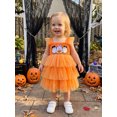 thumbnail image 6 of RUINIXCW Girl Halloween Dress Ghost Embroidery Square Neck Fly Sleeve Tulle Dress, 6 of 9