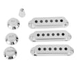 thumbnail image 1 of Miangastore 7pcs Silver Guitar Pickup Cover and Knobs Switch Tip Set (Chrome), 1 of 8