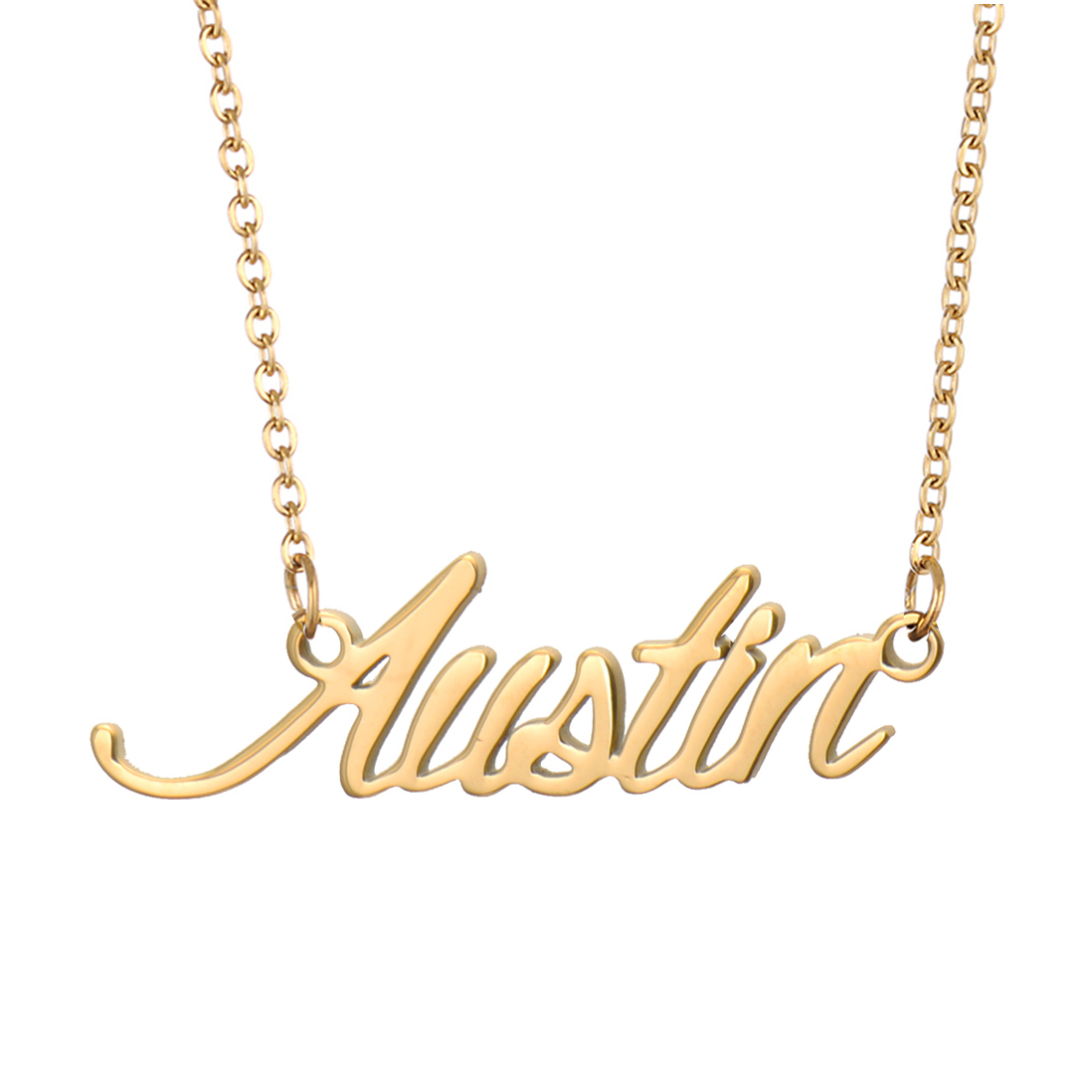 18k Gold Plated Austin Name Necklace 