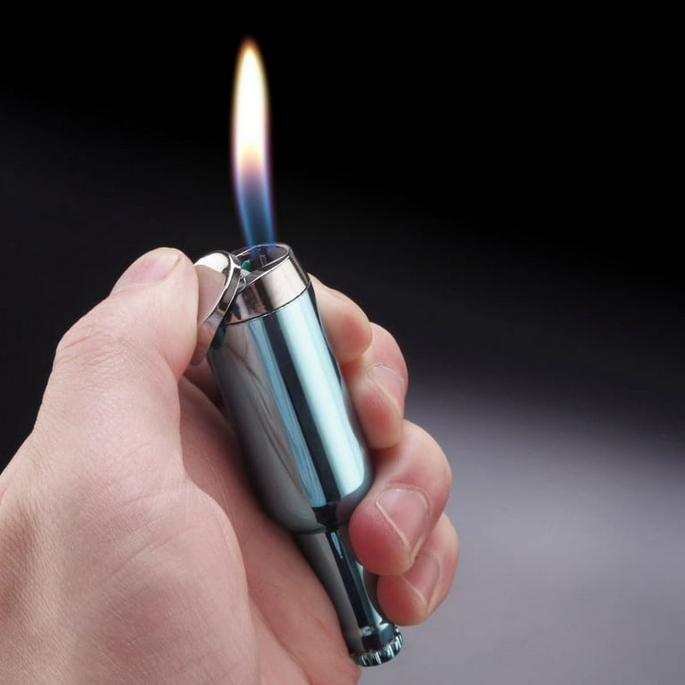 mini gas lighter cigarette Mini Butane Gas Lighter Creative Beer Bottle Shape Cigarette Lighters Funy  Collection Gift(Red)