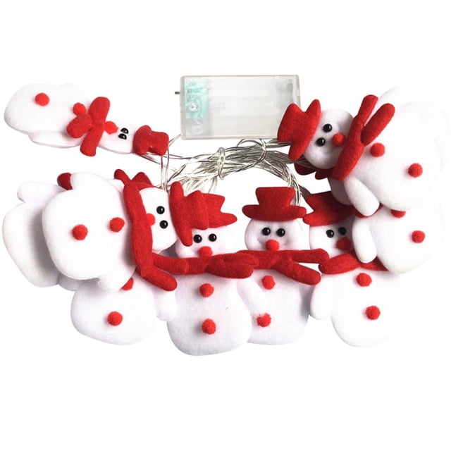 LED Christmas Tree Lights String with 20 Snowman-Shaped Bulbs for Holiday Party Decoration