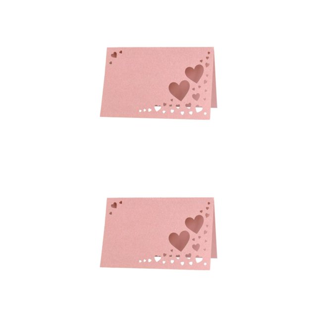kurtrusly 50pack/lot Personalize Table Decorations With Heart Hollow Name Place Cards Durable Elegant pink 2Set
