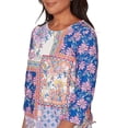 thumbnail image 4 of Alfred Dunner Womens Geometric Floral Tie Ruched Top, 4 of 4