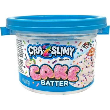 Cra-Z-Slimy: Cake Batter Scented Slime - 24oz Bucket, Glossy Slime With Colorful Confetti, Stretchy, Non-Sticky, Pre-Made & Ready For Play, Kids 6 