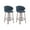 Blue - Linen, variant on Dayalane Modern Bar Stool Set of 2, 26" Counter Height Bar Stool with Barrel Back, Sherpa Upholstered Kitchen Island Chair with Wood Frame and Footrest for Restaurant Pub Dining Room Cafe, White