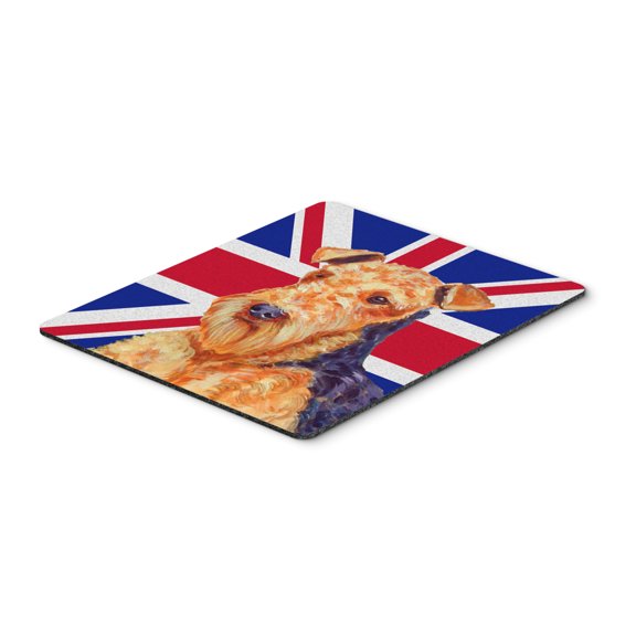 Carolines Treasures LH9488MP "Airedale with English Union Jack British Flag Mouse Pad Hot Pad or Trivet" Large