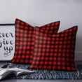 thumbnail image 2 of 14x14 Pillow Covers Set of 2, Black Red Plaid Throw Pillow Covers Decorative Couch Cushion Case, Vintage Rustic Buffalo Checked Gingham Microfiber Square Pillowcases for Bedroom Car Living Room, 2 of 7