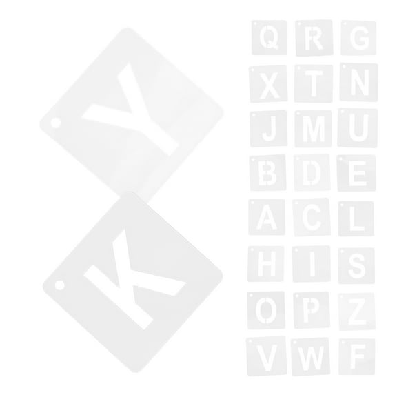 OUNONA Reusable Alphabet Letter Stencils Set A-Z for Painting, Early Learning, Crafts, Wall Art, Plastic Capital Letter Drawing Templates