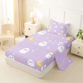thumbnail image 2 of Manfei Cartoon Cute Ghost Twin Sheets,Sugar Skeleton Print Halloween Bedding,3pcs,1 Flat Sheet,1 Fitted Sheet and 1 Pillowcase, 2 of 6