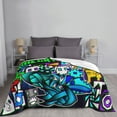 thumbnail image 3 of Geometry Dash Blanket Super Soft Cozy Throw Blanket Fuzzy Comfy Flannel Blanket Warm Plush Blankets For Couch, Sofa, Bed 80"X60", 3 of 4