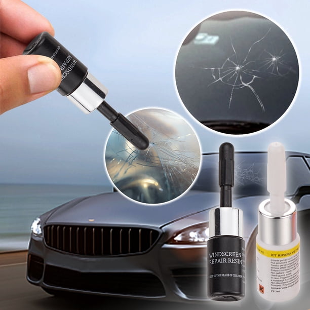 Fiudx Líquido Reparador de Vidrios Automotrices, Fórmula de Resina Avanzada, Reparación Invisible de Grietas, Aplicación Rápida, Protección para Parabrisas, para Autos, Tabletas y Espejos, Set de 3 M