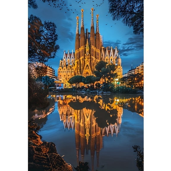DIY Diamond Painting Kits for Adults Cathedral Design 5D Diamond Art Kits, Full Drill Diamond Painting Kits, Gem Arts and Crafts for Beginner Home Wall Decor