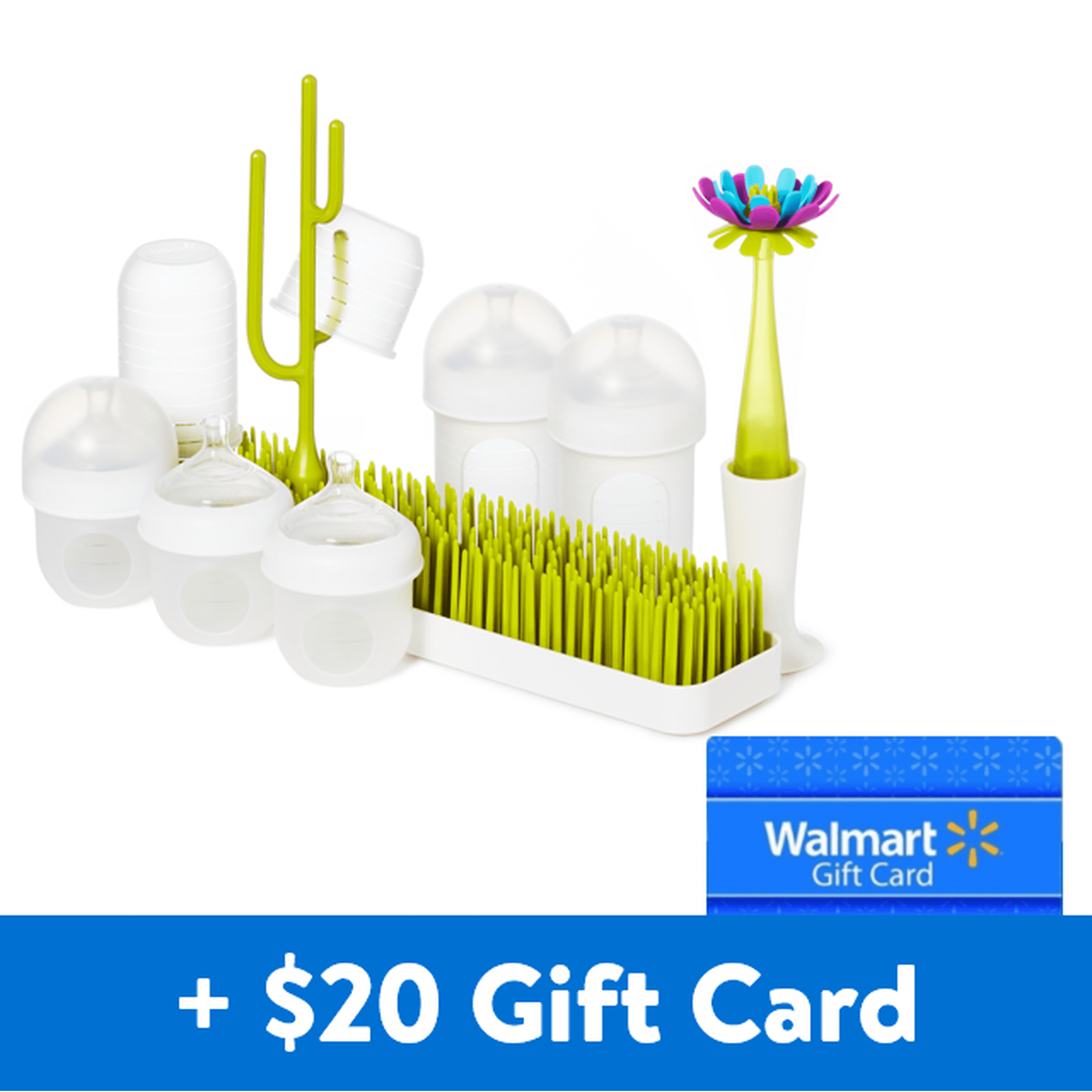 [$20 Savings] Boon nursh silicone baby bottle grass gift set bundle with Free $20 Gift Card