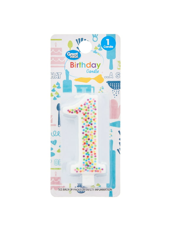 Great Value Birthday Party Candle, Number 1