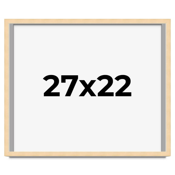 27x22 Frame Natural Wood Picture Frame | 0.75 Inch Moulding Width | with UV Acrylic Plexiglass,