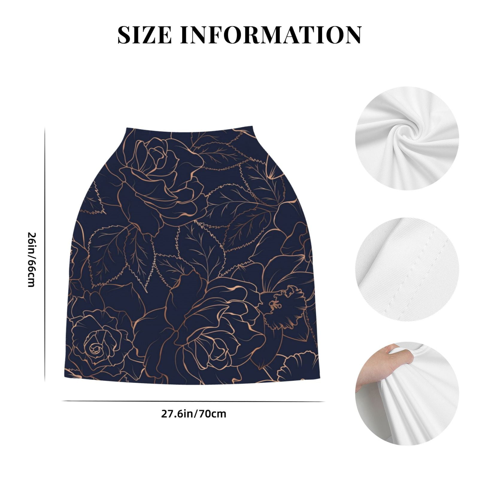 Fotbe Navy Dark Blue Pattern Car Seat Covers for Babies, Nursing Breastfeeding Cover Carseat Canopy, Soft Stretchy Carrier Cover