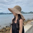 thumbnail image 4 of Sun Hat, Beach Hats for Women, Breathable Comfortable Cotton Fabric Wide Broom Summer Hats to Moisture Wicking, Folding Design Durable Sun Hat Fit Head Circumference 54-58cm, Black, 4 of 7