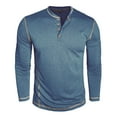 thumbnail image 5 of Nafuu Males T Shirts Solid Color Henley Long Sleeve Button Down Soft Casual Tee Comfortable Relaxed Fit Top For Everyday Wear Stylish Home T Shirts For Man, 5 of 7