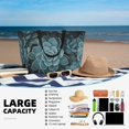 thumbnail image 6 of KLL Blue Color Cactus Print Large Beach Tote Bag Women Waterproof Sandproof Zipper Beach Tote Bag for Pool Gym Grocery Travel with Wet Pocket, 6 of 7