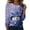 Sky Blue, variant on Women's Long Sleeve Shirts with Cute Print Graphic Tees Design, Blouses Casual Plus Size Basic Tops Pullover, Fashion Christmas Snowman Print Round Neck Top for Winter Wear,Blue,L