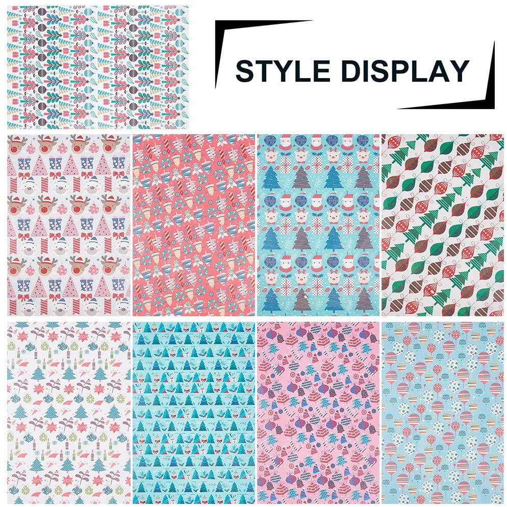 1 Box Christmas Theme Imitation Leather Fabric Self-adhesive Fabric for Garment Accessories Mixed Color 30~30.7x19.5~20x0.05cm 18sheet/box