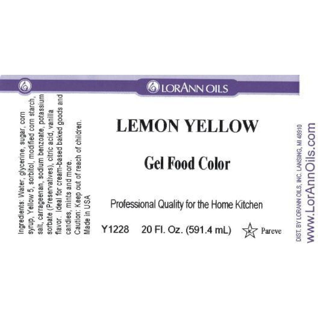 Lemon Yellow Gel Food Color by LorAnn Flavor Oils