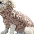 thumbnail image 1 of Mascota perro de cuello alto de punto suéter abrigo de invierno más grueso jersey de punto de ganchillo abrigo ropa para perro pequeño mediano grande cachorro gato, 1 of 6