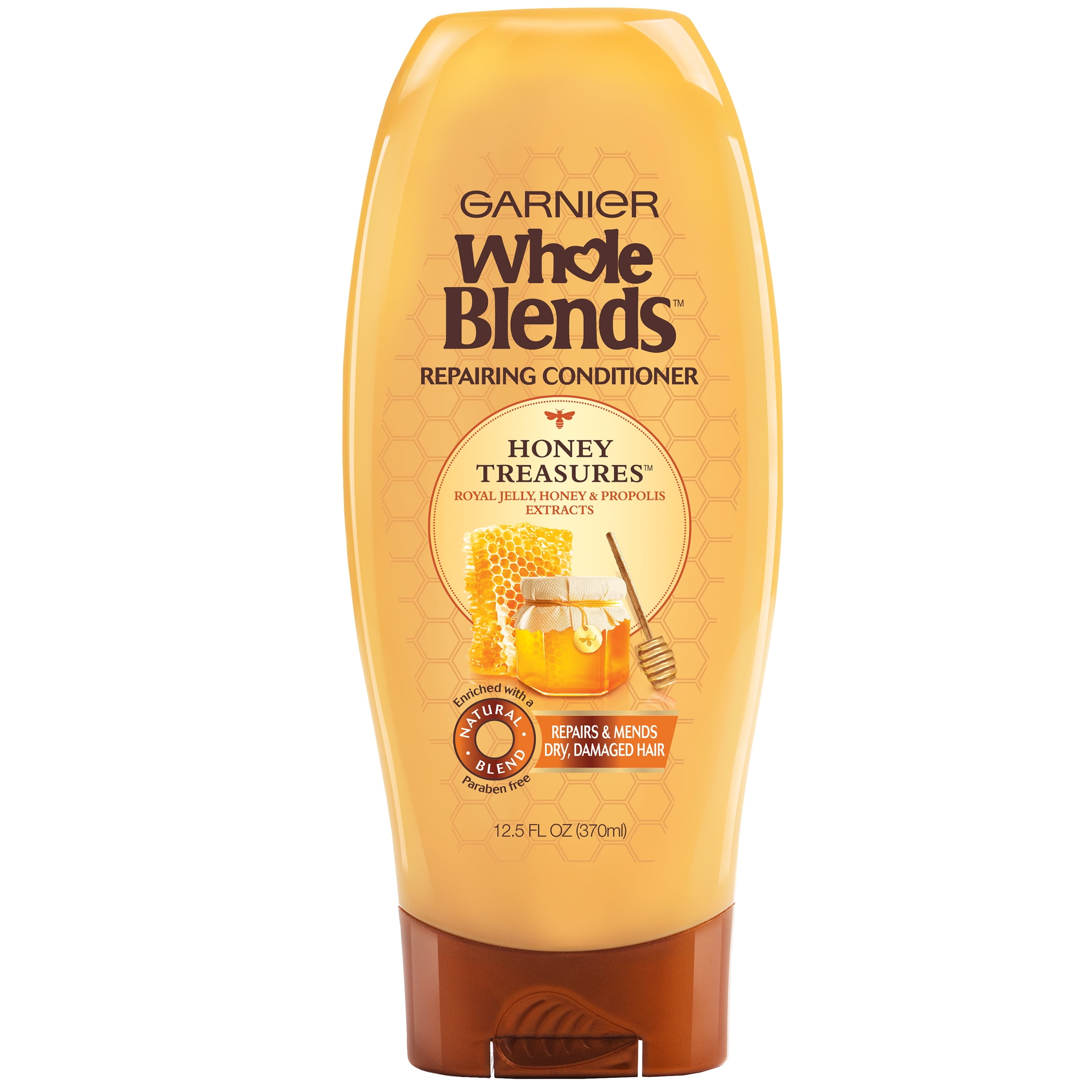 Garnier Whole Blends Honey Treasures Repairing Conditioner, For Dry Hair, 12.5 fl oz