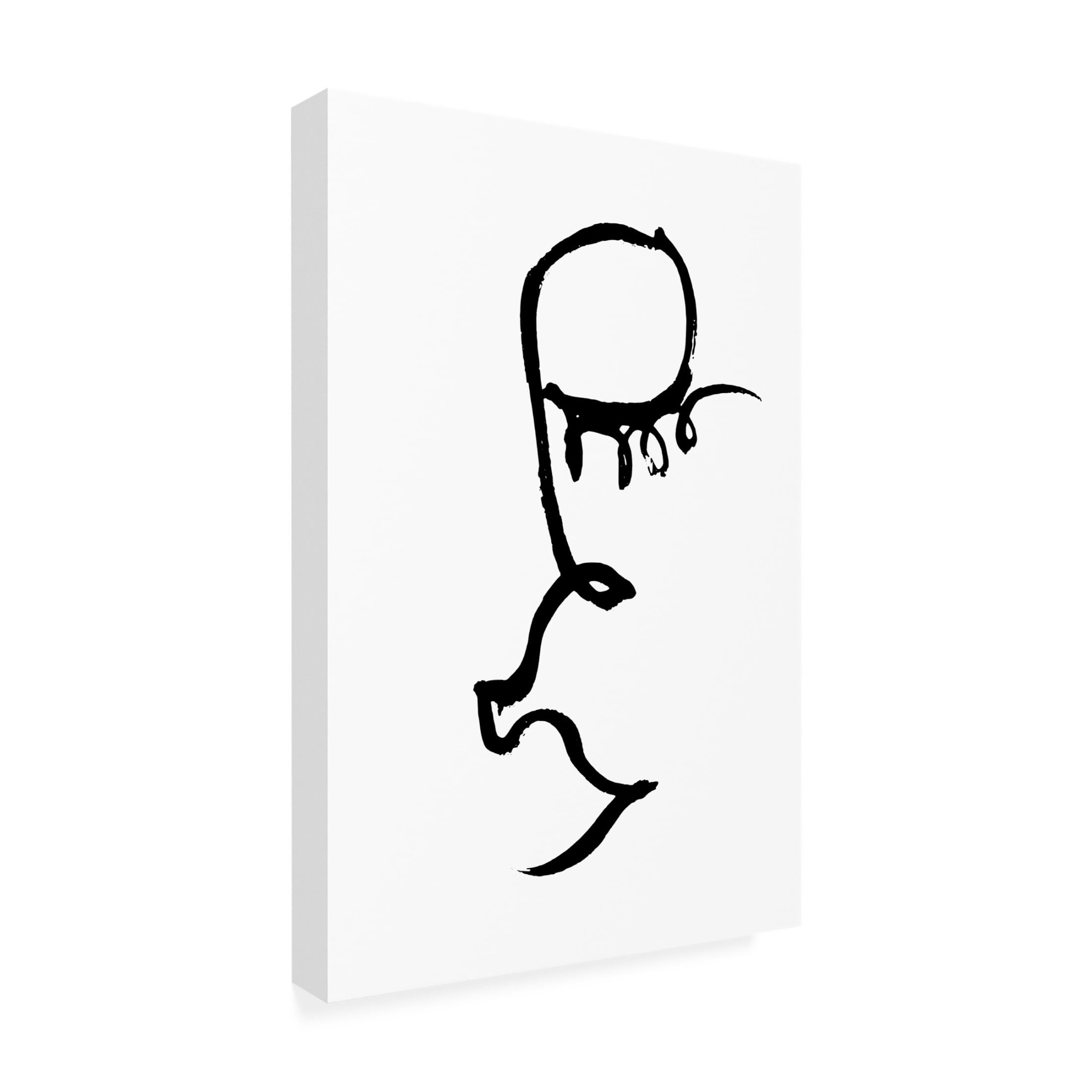 Canvas Wall Art - Pictufy Studio Ii 'Half Face Black' Wall Art for Living Room, Bedroom, or Office Décor by Trademark Fine Art - 22 x 32 Inches