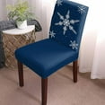 thumbnail image 2 of Chair Covers for Dining Room Set of 4,Christmas White Snowflakes Stretch Seat Protector Removable Washable Chairs Slipcovers for Kitchen Banquet Wedding Hotel,Winter Snow Seamless on Gray, 2 of 6