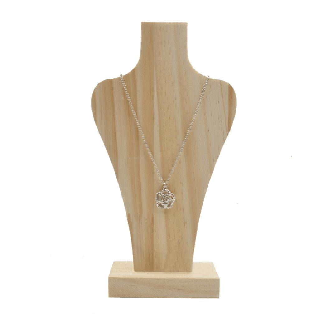 3 Pieces Natural Wood Necklace Display Holder Jewelry Organizer Stand Hanging Rack Multipurpose Show Shelf, Home Decoration